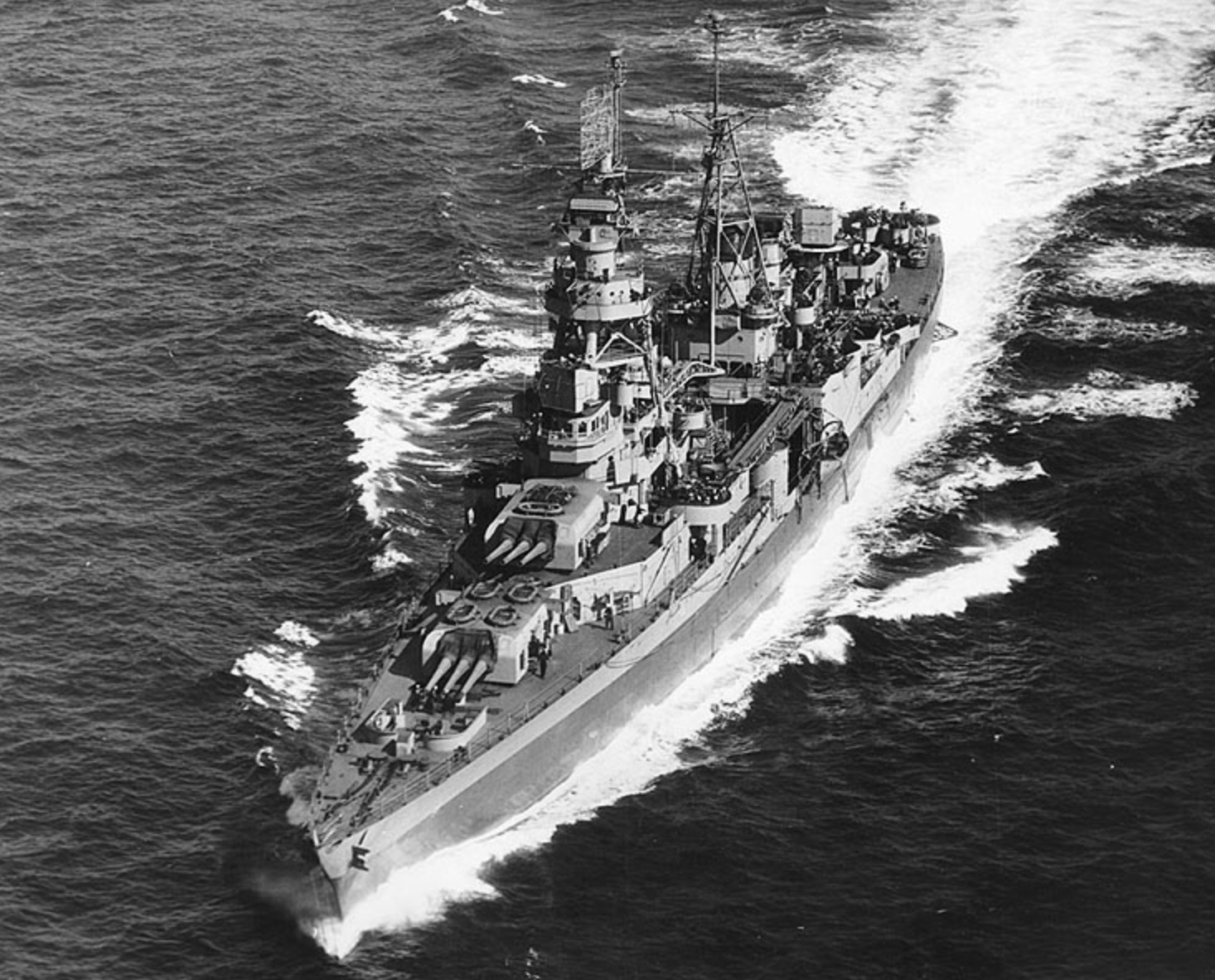 Rear Admiral Davidson's flagship Augusta underway